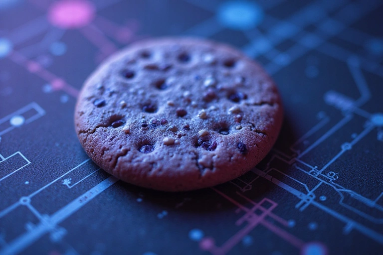 Ilustración de una galleta digital representando las cookies